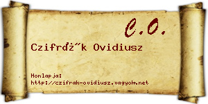 Czifrák Ovidiusz névjegykártya